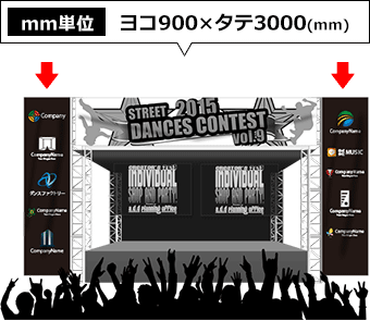 ヨコ900mm×タテ3000mm