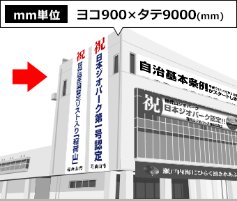 ヨコ900mm×タテ9000mm